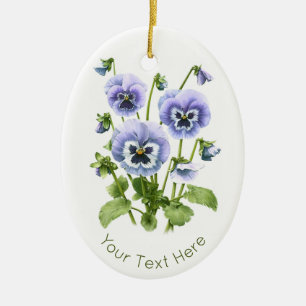 Ornamento De Cerâmica Amor-Perfeito Personalizado