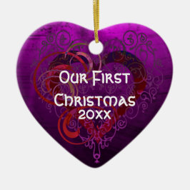 Ornamento De Cerâmica Amor Roxo