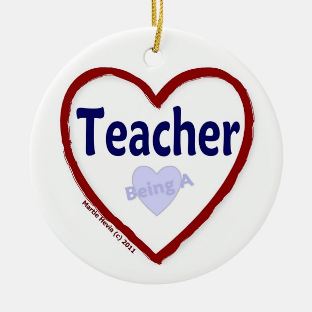 Ornamento De Cerâmica Amor ser professor (Frente)