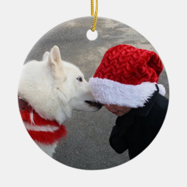 Ornamento De Cerâmica Amor Siberian (Frente)