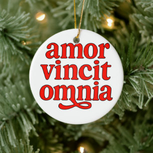 Ornamento De Cerâmica Amor vincit omnia