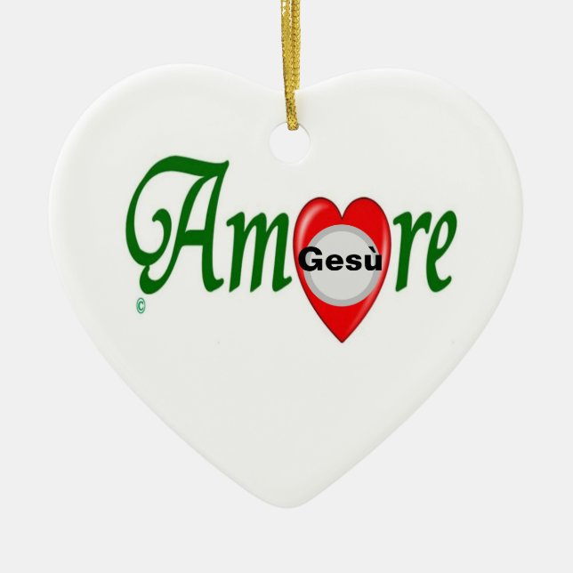 Ornamento De Cerâmica Amore Gesù (Frente)