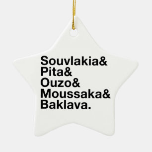 Ornamento De Cerâmica Ampersand grego da comida