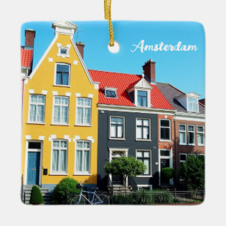 Ornamento De Cerâmica Amsterdã Holanda Casas Viagem lembrança