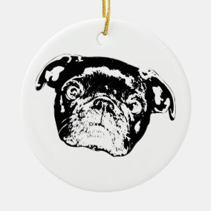Ornamento De Cerâmica Amuleto do Espírito Pug de Férias