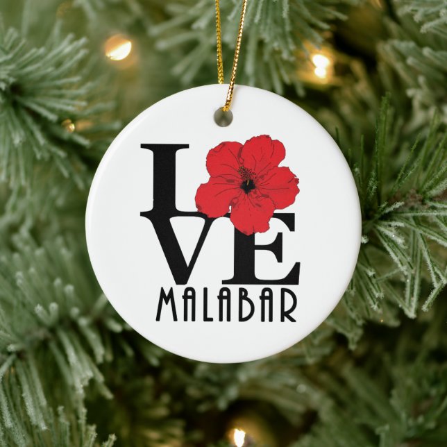 Ornamento De Cerâmica AMVE Malabar Florida Red Hibiscus (Árvore)