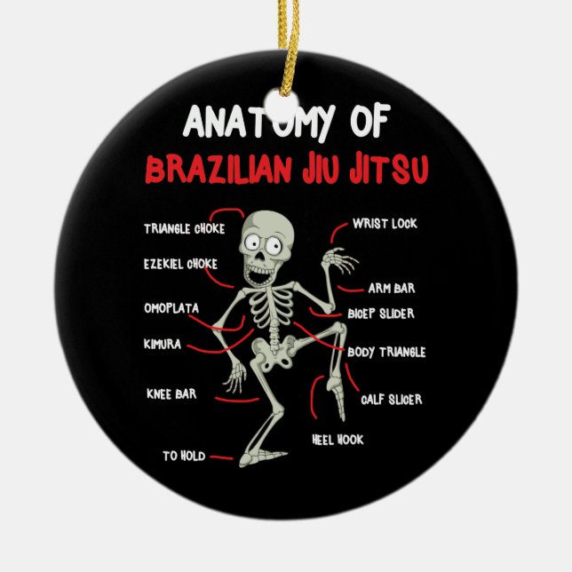 Ornamento De Cerâmica Anatomia do esqueleto Jiu Jitsu BJJ (Frente)