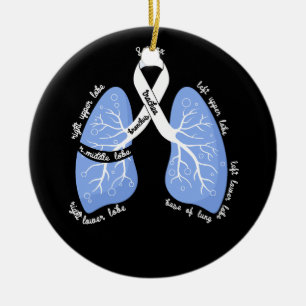 Ornamento De Cerâmica Anatomia pulmonóloga Advertência ao Cancer pulmona