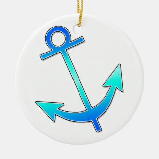 Ornamento De Cerâmica Âncora azul