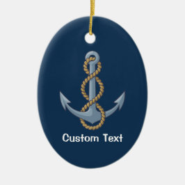 Ornamento De Cerâmica Âncora com Corda