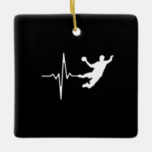 Ornamento De Cerâmica Andebol - Batimento cardíaco do jogador de andebol