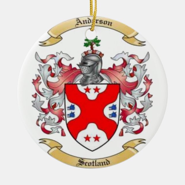 Ornamento De Cerâmica Anderson Family Crest* (Frente)