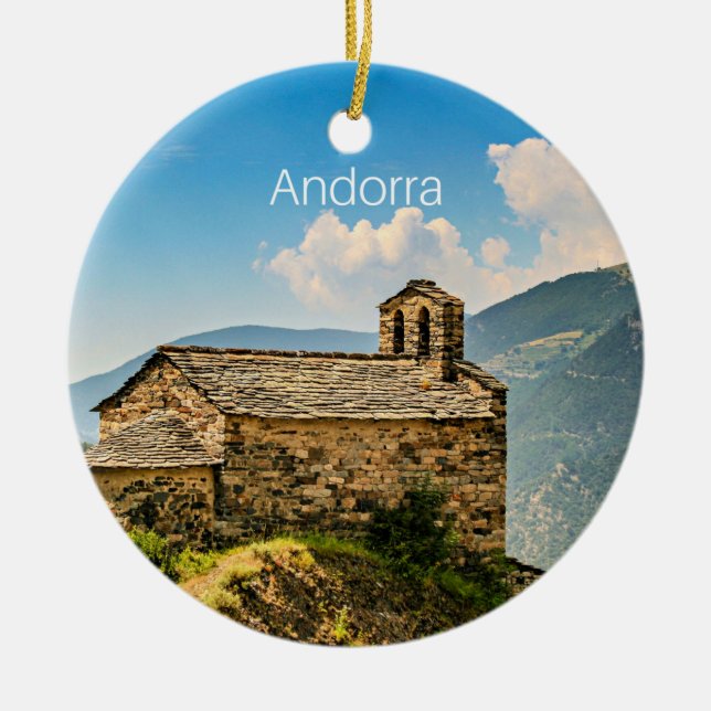 Ornamento De Cerâmica Andorra, Cordilheira dos Pirenéus (Frente)