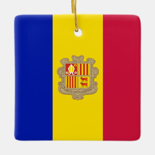 Ornamento De Cerâmica Andorra Flag (Frente)