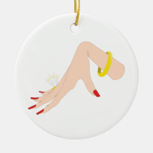 Ornamento De Cerâmica Anel da Mão do noivado