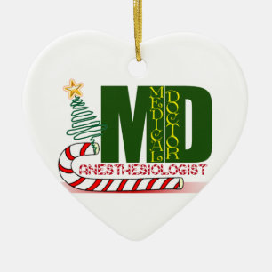 Ornamento De Cerâmica Anestesiologista MERRY CHRISTMAS