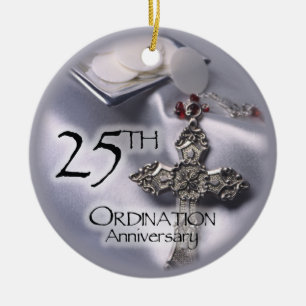 Ornamento De Cerâmica Anfitrião Cruzado de Aniversário de Coordenaçã