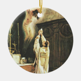 ORNAMENTO DE CERÂMICA ANFITRIÃO MACIÇO CATÓLICO TRADICIONAL DO CÁLIC