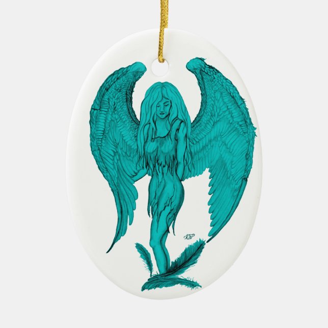Ornamento De Cerâmica Angel (Frente)