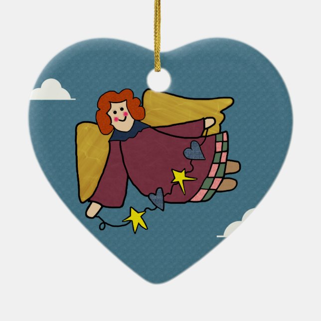 Ornamento De Cerâmica Angel (Verso)