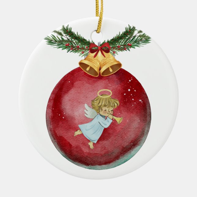 Ornamento De Cerâmica Angel (Frente)