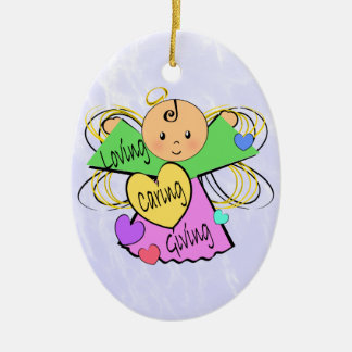 Ornamento De Cerâmica Angel Caregiver