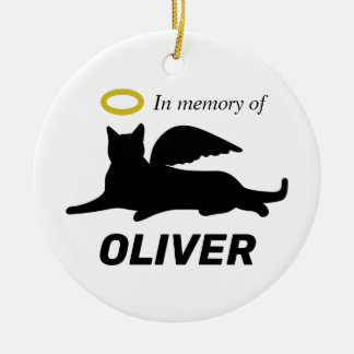 Ornamento De Cerâmica Angel Cat Personalizado