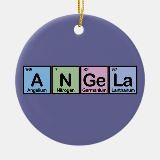 Ornamento De Cerâmica Angela fez dos elementos (Frente)