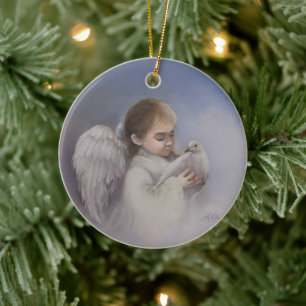 Ornamento De Cerâmica Angelic Blessings
