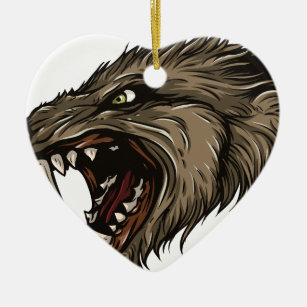 Ornamento De Cerâmica Angry Werewolf