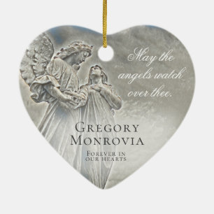 Ornamento De Cerâmica Ângulos Memoriais Personalizados Vigiando