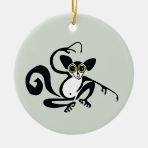 Ornamento De Cerâmica Animais ameaçados - AYE-AYE - Vida selvagem - Prim
