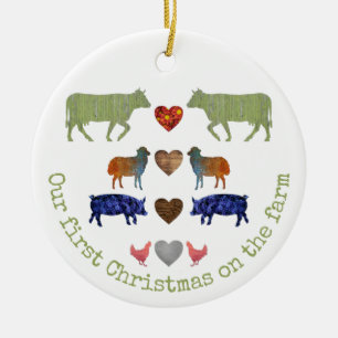 Ornamento De Cerâmica Animais Coloridos das Explorações Agrícolas Fel