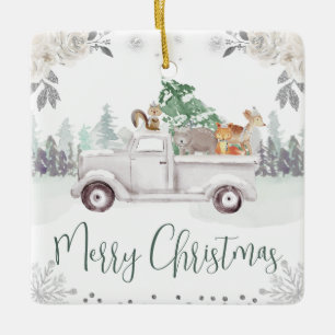 Ornamento De Cerâmica Animais da Floresta de Natal