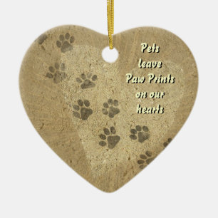 Ornamento De Cerâmica Animais de estimação deixam impressões de pata