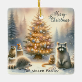 Ornamento De Cerâmica Animais de Floresta de Natal Personalizados