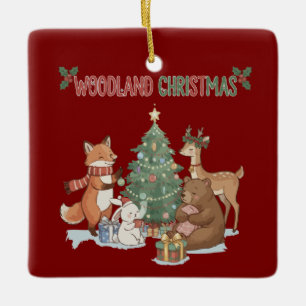 Ornamento De Cerâmica Animais de Natal Adoráveis da Floresta - Floresta