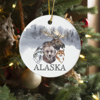 Animais do Alasca Urso Lobo Alce