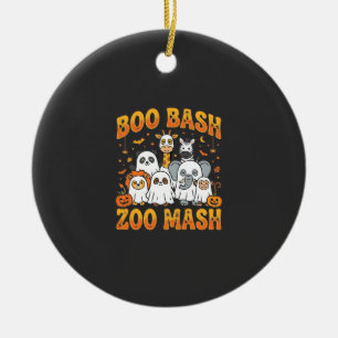 Ornamento De Cerâmica Animais do Zoológico de Halloween Boo Bash Zoo Mas