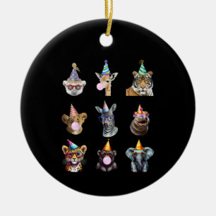 Ornamento De Cerâmica Animais do Zoológico Festa de Aniversário da Vida