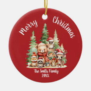 ORNAMENTO DE CERÂMICA ANIMAIS RÚSTICOS DE NATAL DE MADEIRA