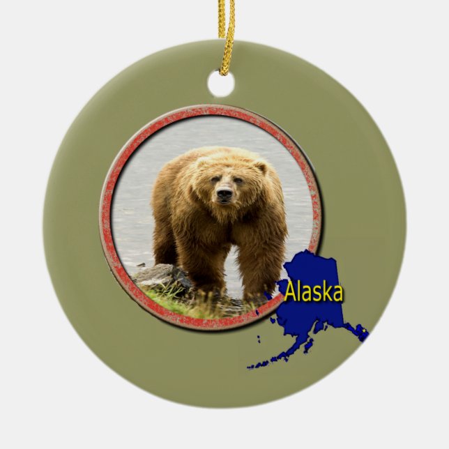 Ornamento De Cerâmica Animais selvagens de Alaska (Frente)