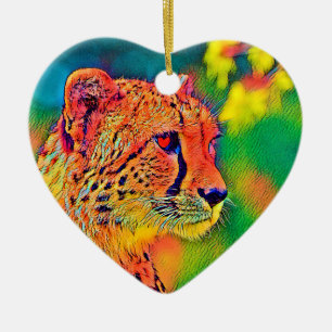 Ornamento De Cerâmica AnimalColor_Cheetah_004