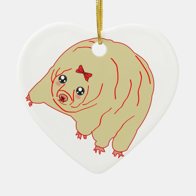 Ornamento De Cerâmica Anime Bonito De Urso-Água Tardigrado (Frente)