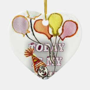 Ornamento De Cerâmica Aniversário