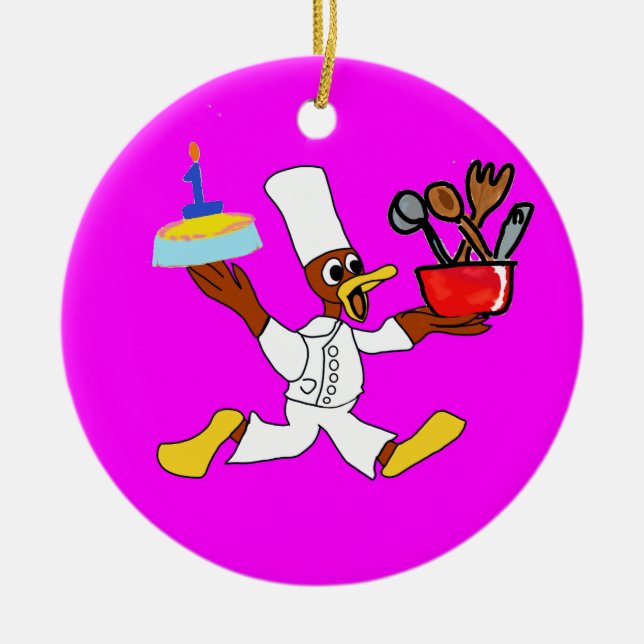 Ornamento De Cerâmica Aniversário (Frente)