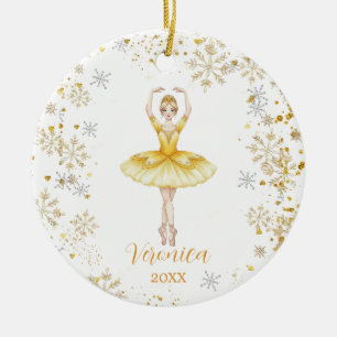 Ornamento De Cerâmica Aniversário Bailarina Menina Doce Personalizada Qu