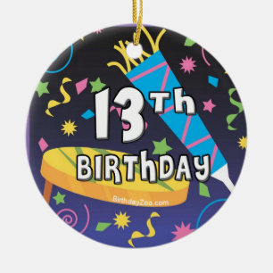 Ornamento De Cerâmica Aniversário de 13 anos