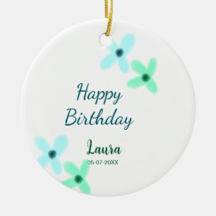 Ornamento De Cerâmica Aniversário de 1 ano bebê crianças adicionar nome