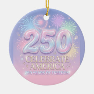 Ornamento De Cerâmica Aniversário de 250 anos da América – 1776–2026